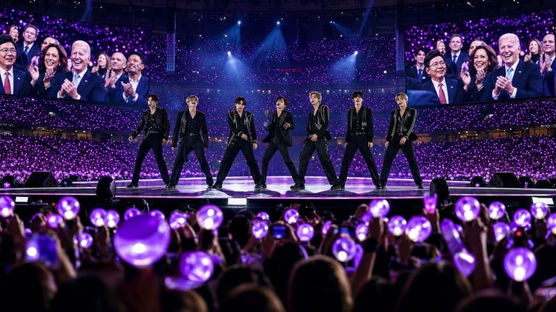 BTS Paris finale pulls in the French president, and the timing with their World Cup final halftime show matters